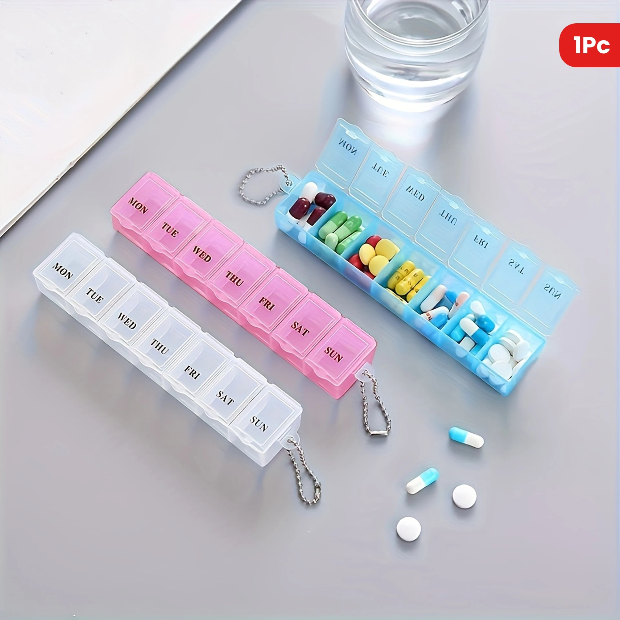 Generic Pill Organizer Transparent Food-Safe Plastic