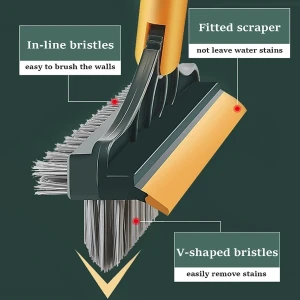 Generic 3-in-1 Tile Cleaning Brush Rotating Head Wiper