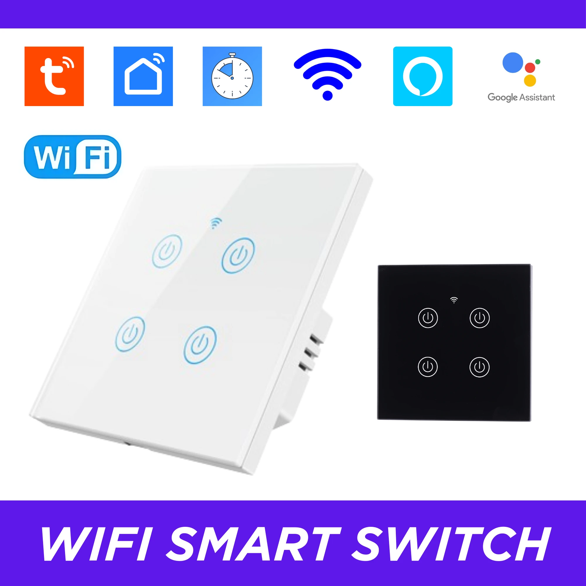 3 Gang Tuya WiFi Smart Switch Touch & App Control