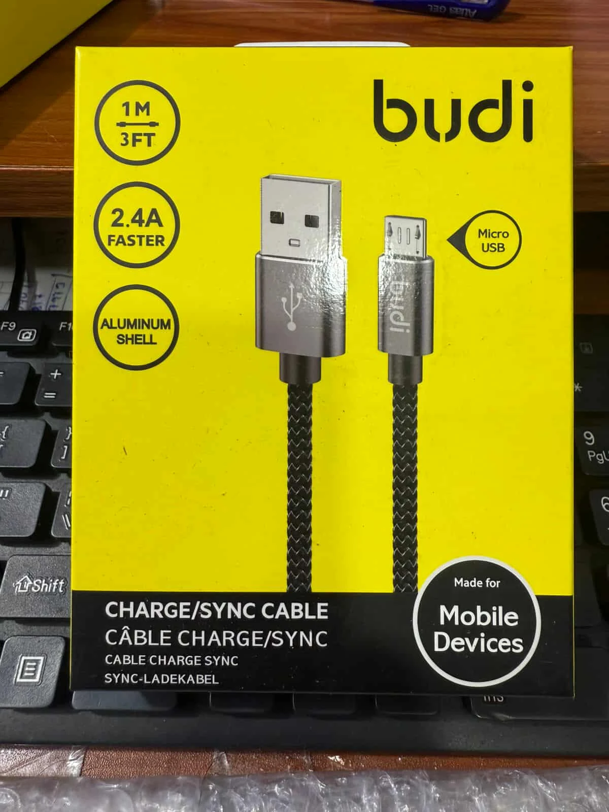 Budi 3A Fast Charging Micro USB Cable Aluminum Shell