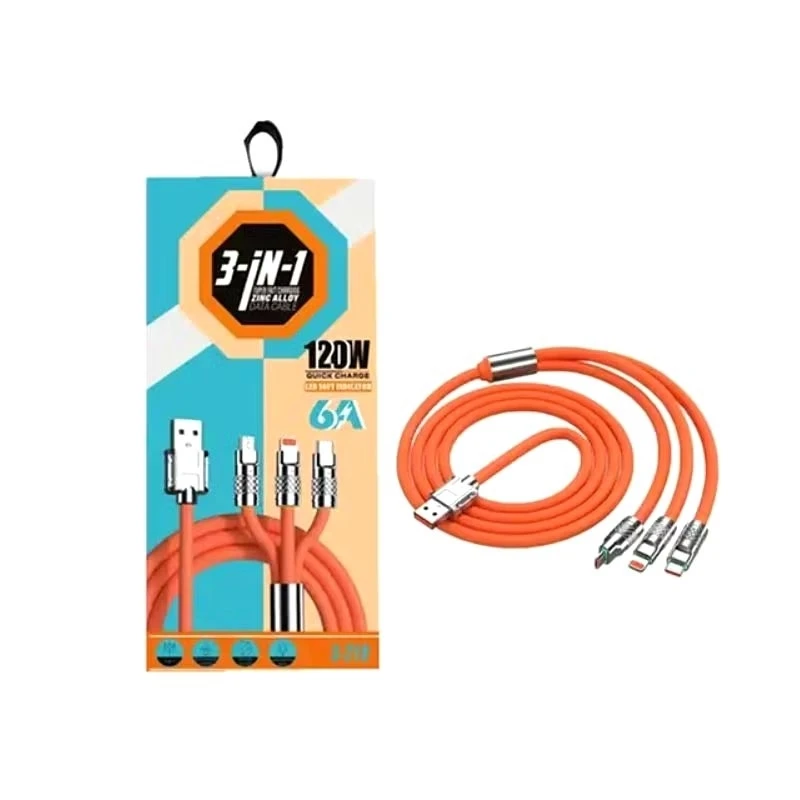 Generic 3-in-1 120W Fast Charging Data Cable - image 2