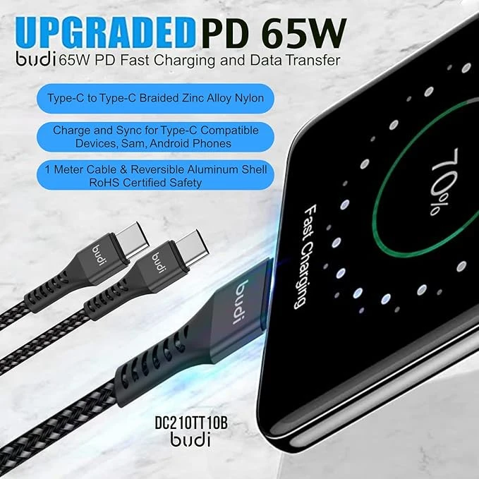 Budi PD 65W Type-C Cable Super Fast Charging - image 3