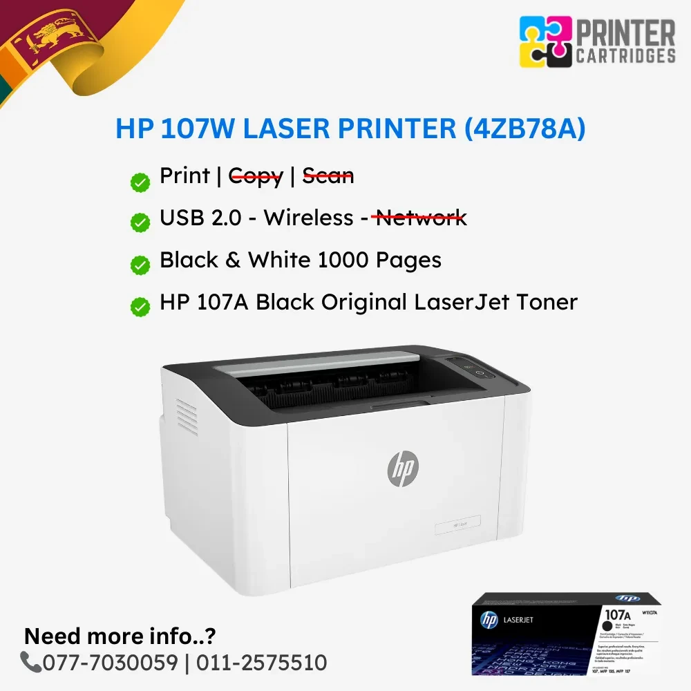 HP 107w Laser Wireless Printer - image 2