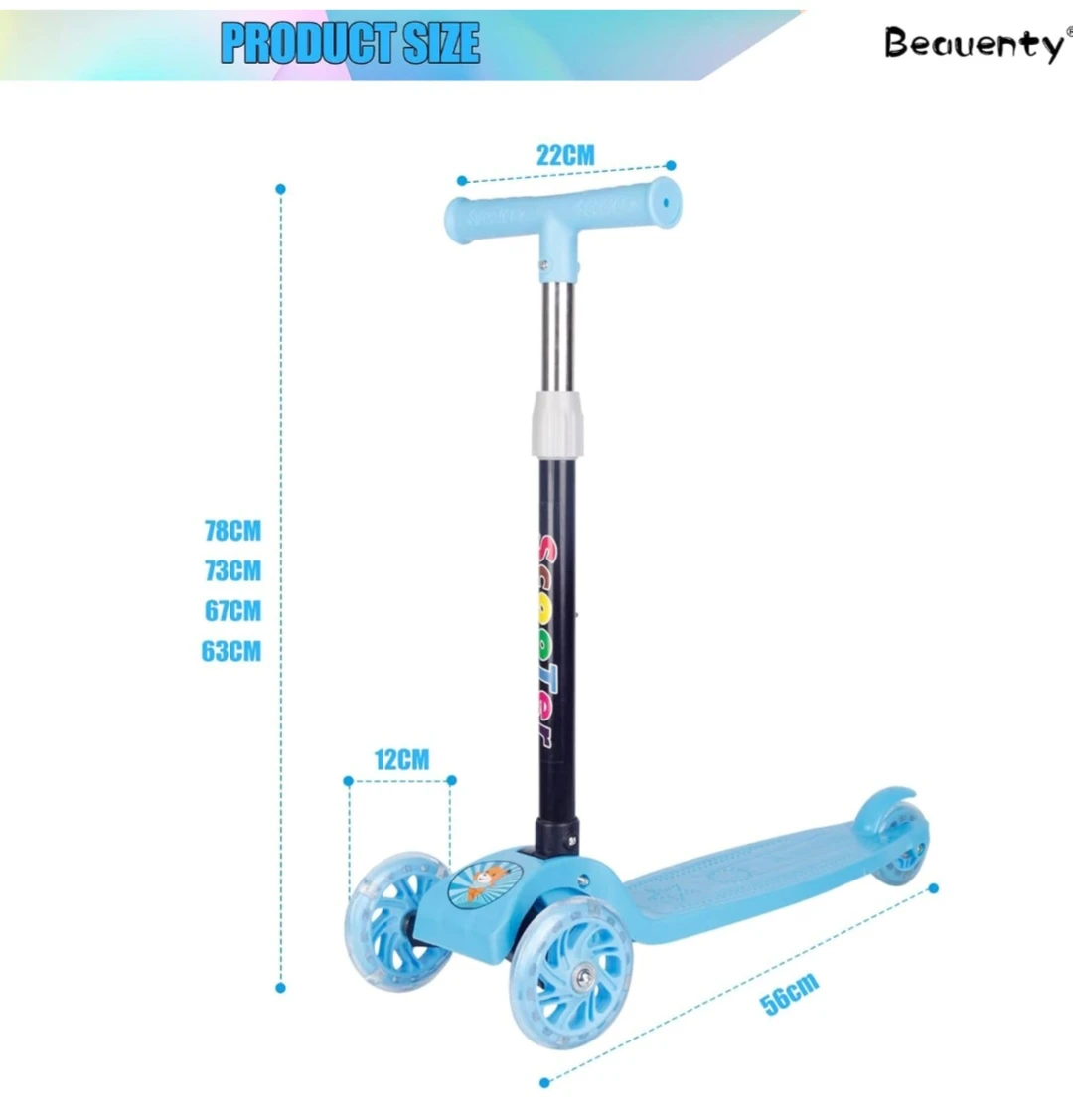 Generic Todd Scooter 3-Wheel Glider Kick n Go - image 6
