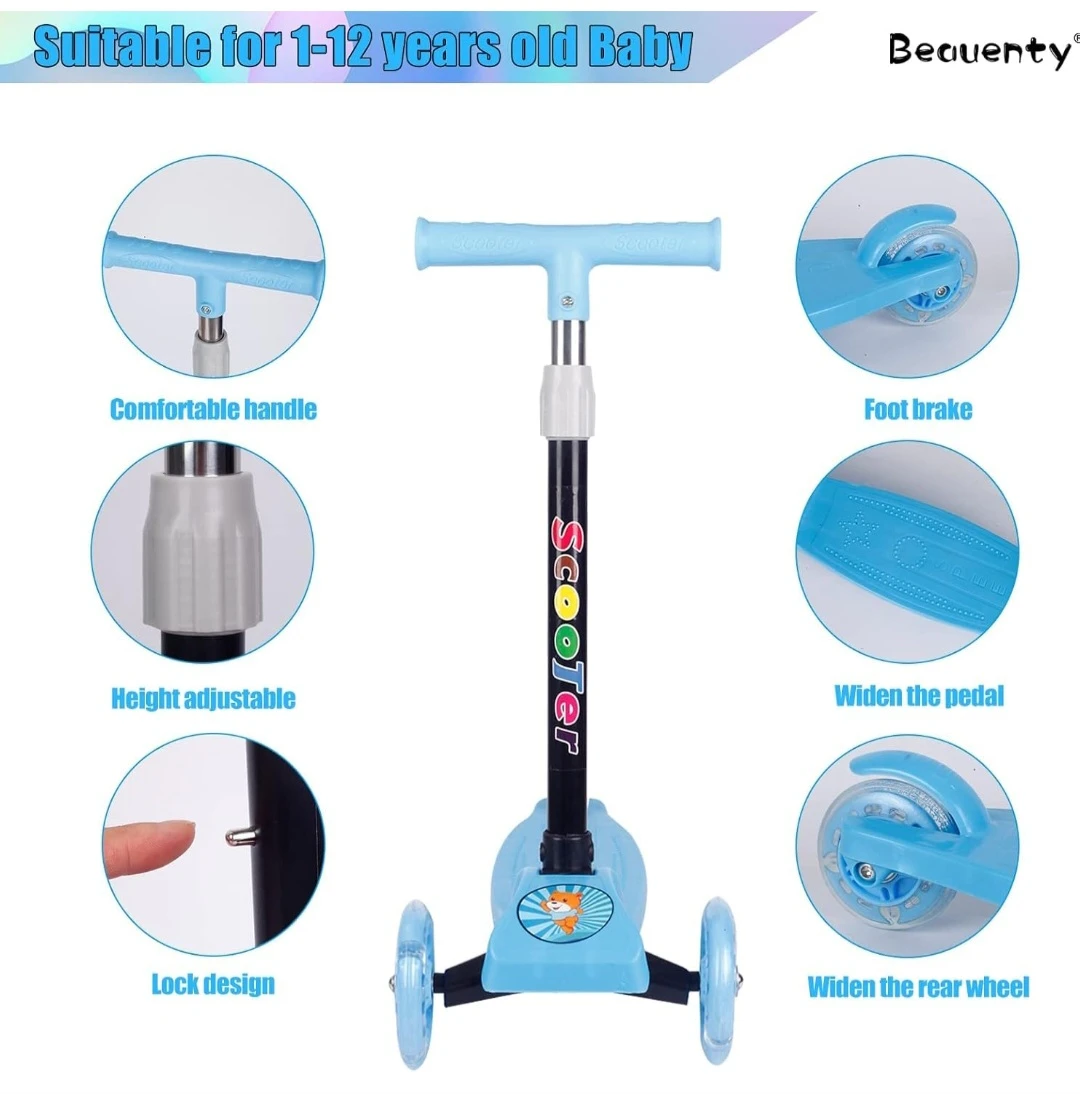Generic Todd Scooter 3-Wheel Glider Kick n Go - image 5