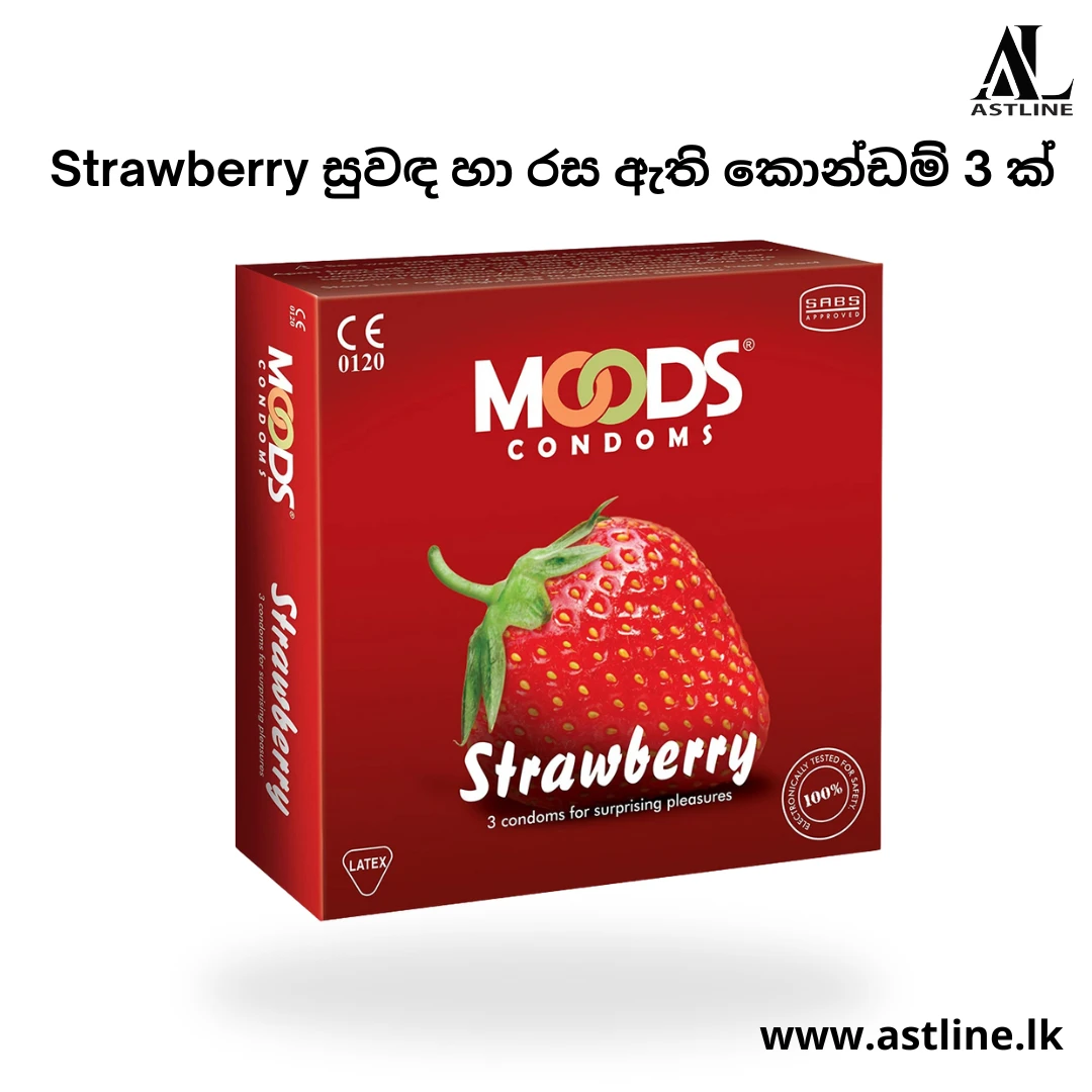MOODS Strawberry Flavored Condoms 3Pcs - image 2