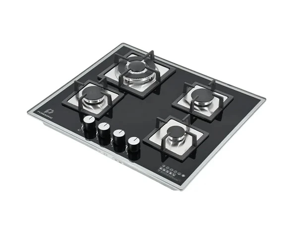 Puresonic PS-TG4B6025 Black Tempered Glass Gas Hob