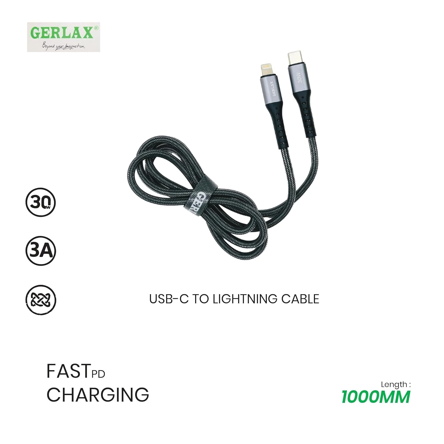 GERLAX Type C to Lightning 30W Fast Charging Cable - image 2