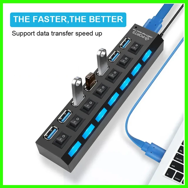 Generic 7 Port USB 2.0 Hub with Individual Power Switches - image 4