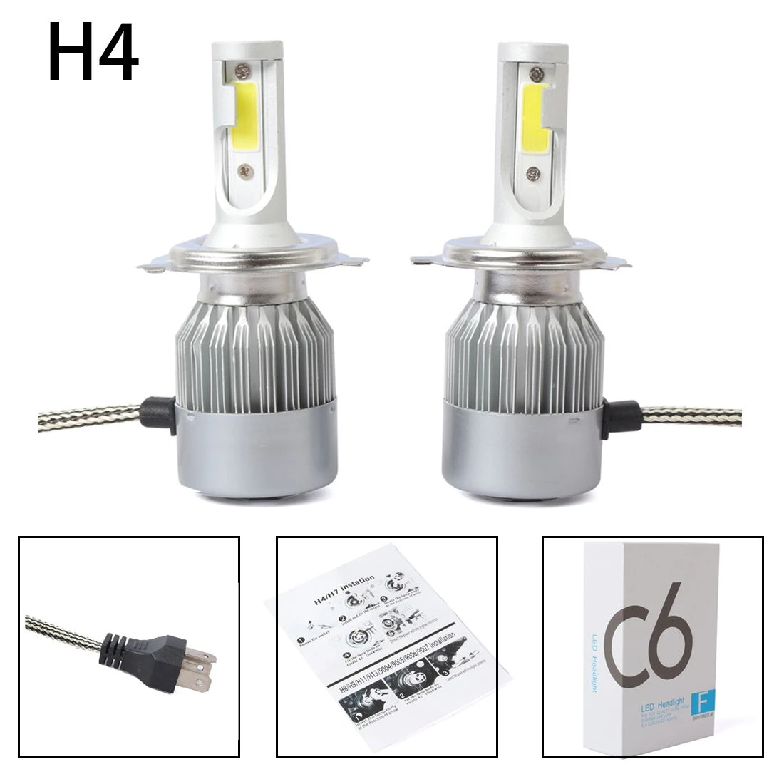 Generic C6 2Pcs LED Head Light High/Low Beam - image 3