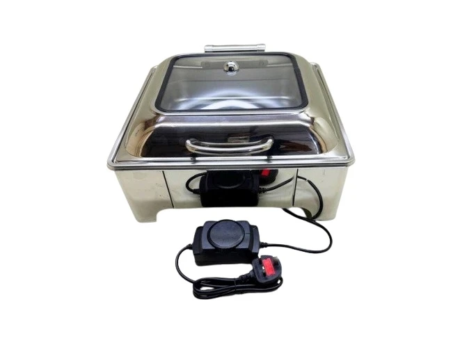 Generic Electric Food Steamer Chafing Dish Short Feet Silver
