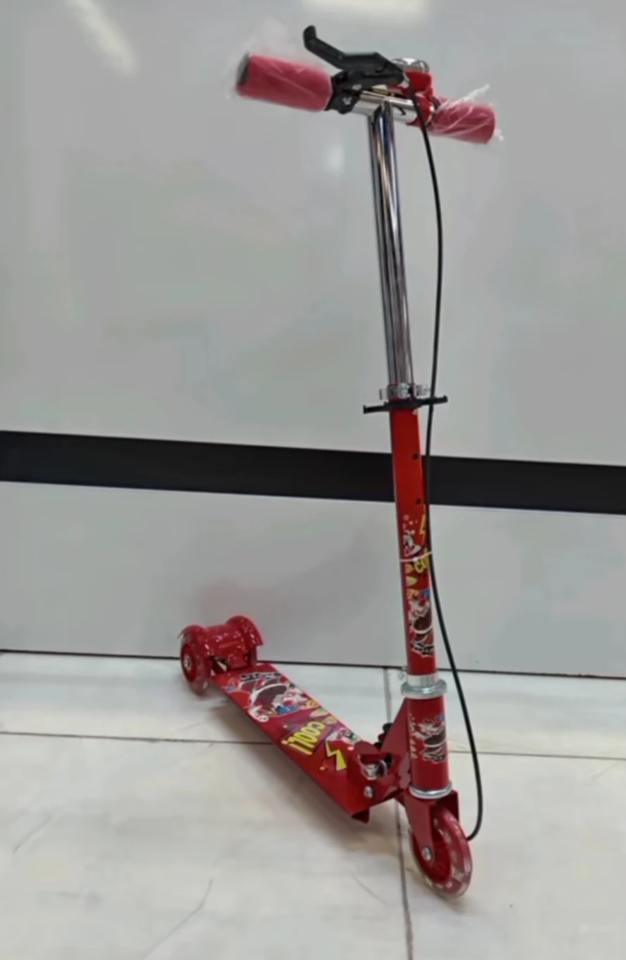 Kids Foldable Kick Scooter with Hand Brake & Bell - image 2