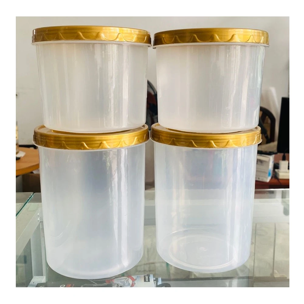 Gold 4 Pcs Jar Set Large Airtight Food Storage - image 6