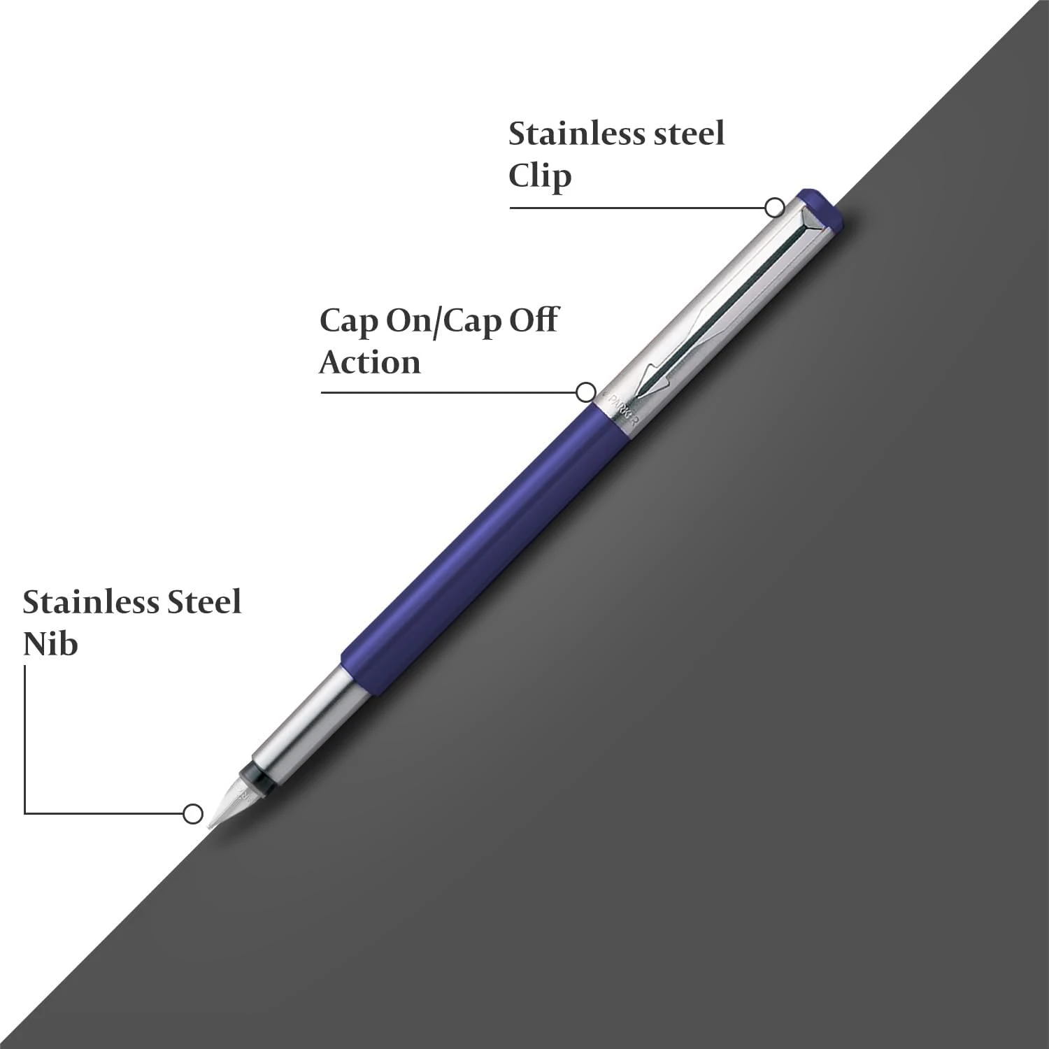 Parker Vector Fountain Pen With Ink Bottle Blue - image 2