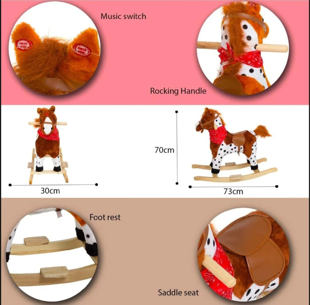Generic Rocking Horse with Sound & Wooden Base - image 7