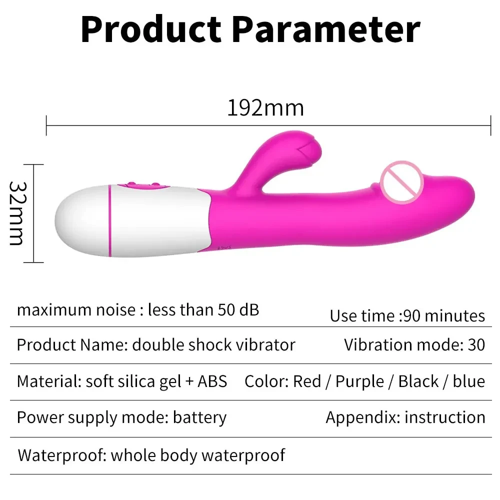 Generic Rabbit vibrator Rechargeable Dual vibrations Adult toys - image 3