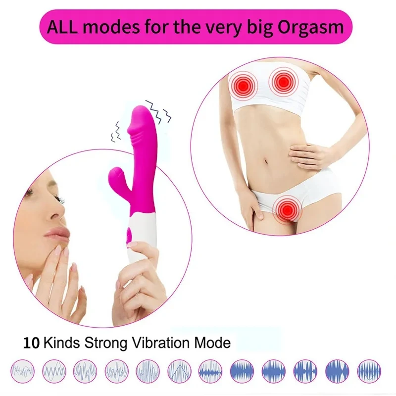 Generic Rabbit vibrator Rechargeable Dual vibrations Adult toys - image 7
