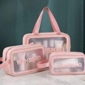 Generic 3 Pcs Travel Wash Bag Set Clear Organizer