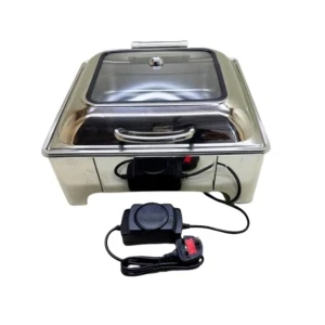Generic Electric Food Steamer Chafing Dish Short Feet Silver