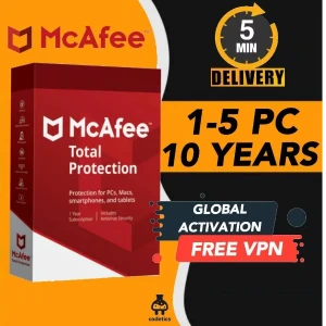 McAfee Total Protection 2025 5PC 10-YR Software