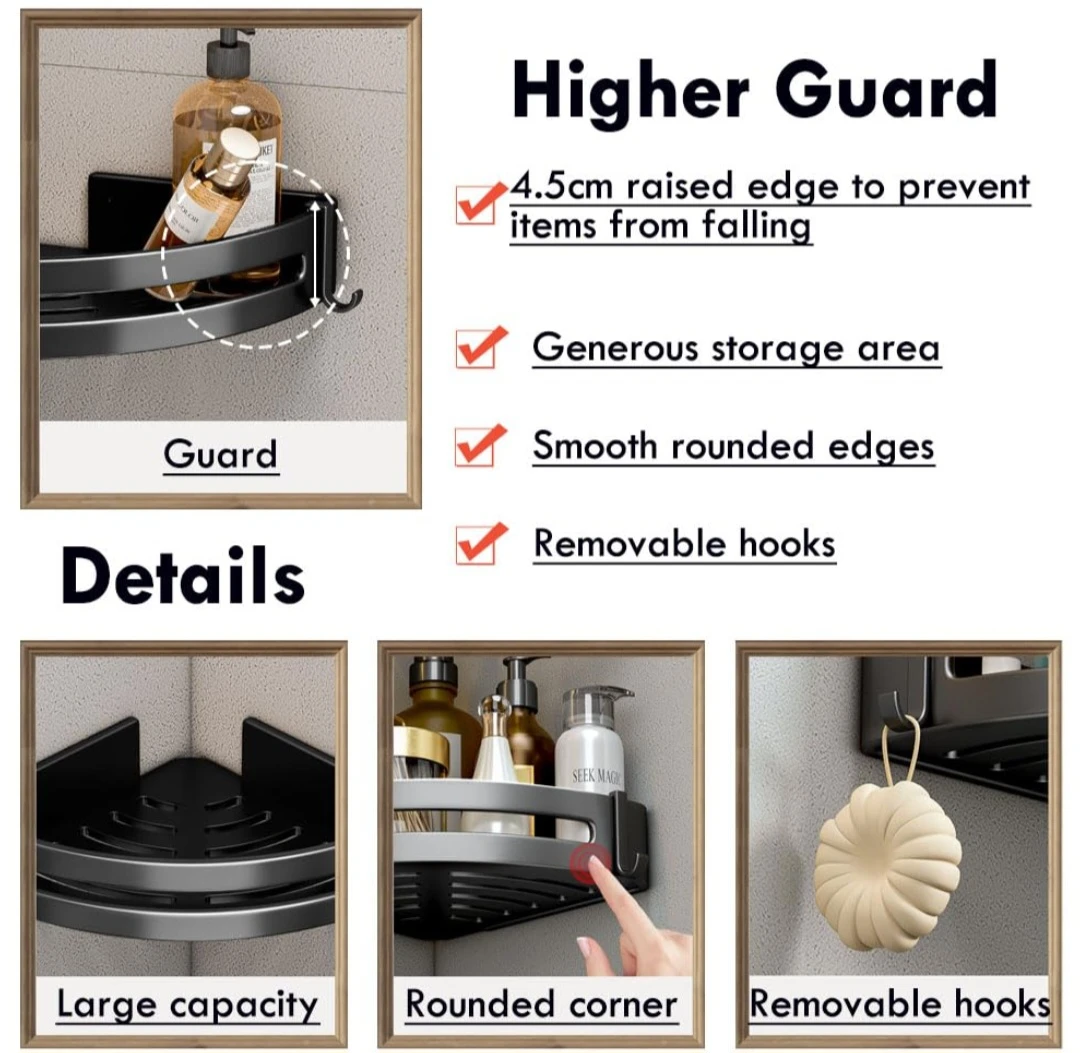 Generic 2PCS Corner Shower Shelf Self Adhesive - image 5