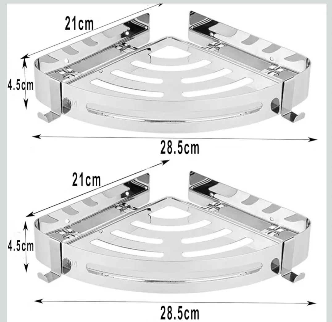 Generic 2PCS Corner Shower Shelf Self Adhesive - image 8