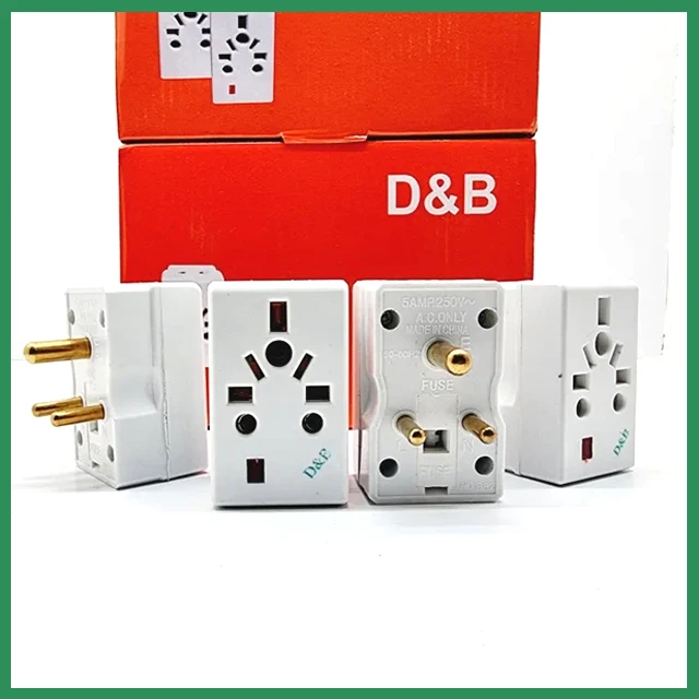 Generic 3 Pin Multi Socket Type 5A Plug