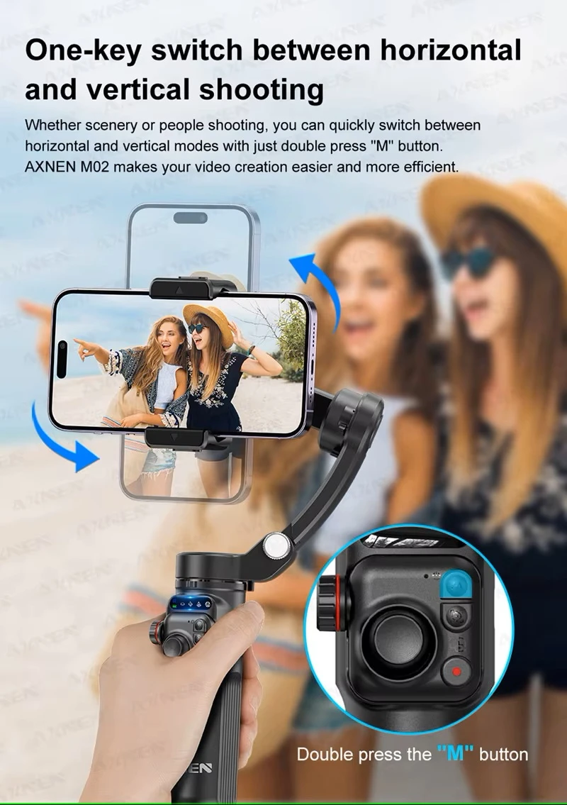 AXNEN M02 3-Axis Gimbal Stabilizer Detachable Remote - image 7