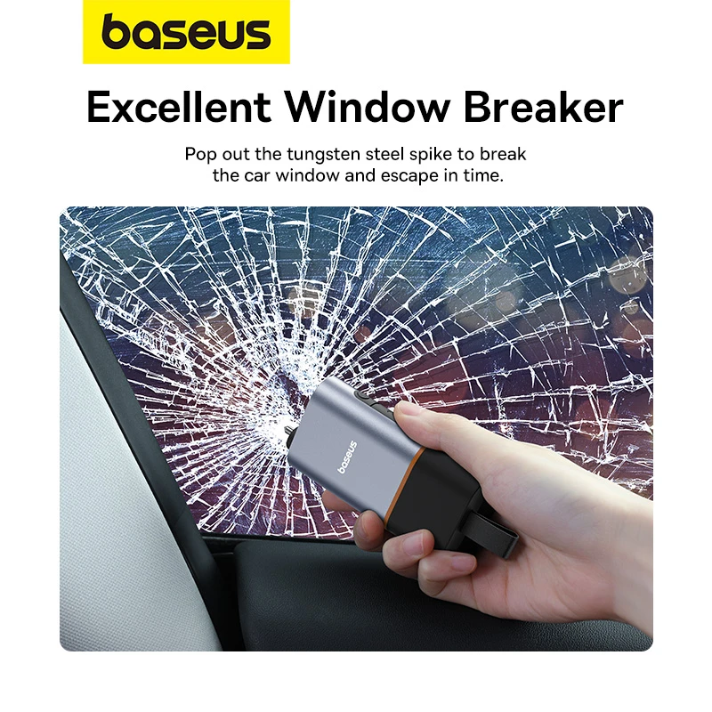 Baseus Car Safety Hammer Glass Breaker Seatbelt Cutter