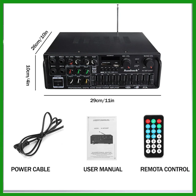 Generic Home Amplifier Bluetooth Karaoke FM USB 1200W - image 2