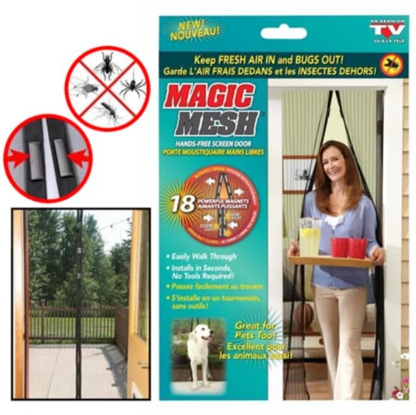 Magic Mesh Hands-Free Screen Door with Magnets