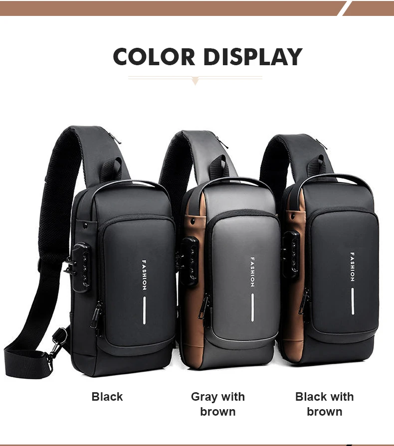 Generic Crossbody Chest Bag Anti-Theft USB Charging - image 10