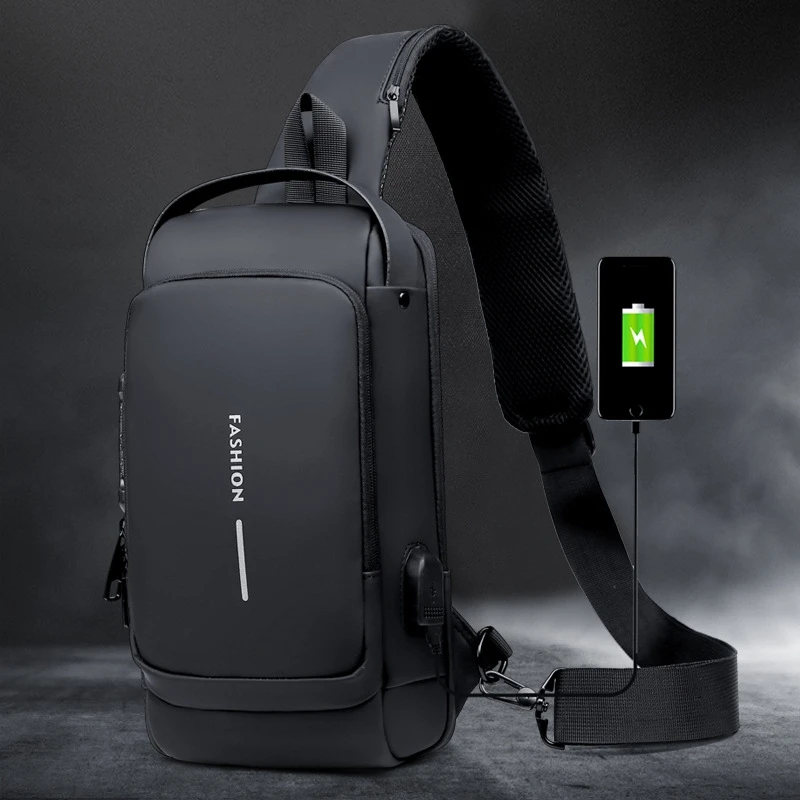 Generic Crossbody Chest Bag Anti-Theft USB Charging - image 13
