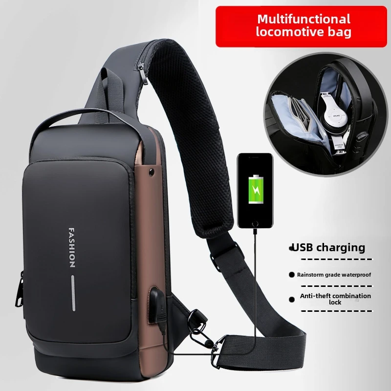 Generic Crossbody Chest Bag Anti-Theft USB Charging - image 14