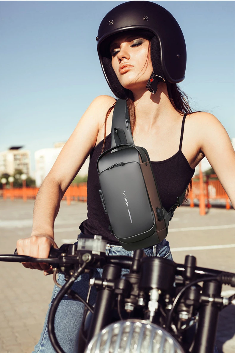 Generic Crossbody Chest Bag Anti-Theft USB Charging - image 17