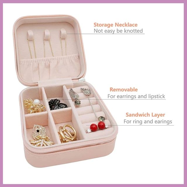 Generic Mini Jewelry Box Portable Storage - image 4
