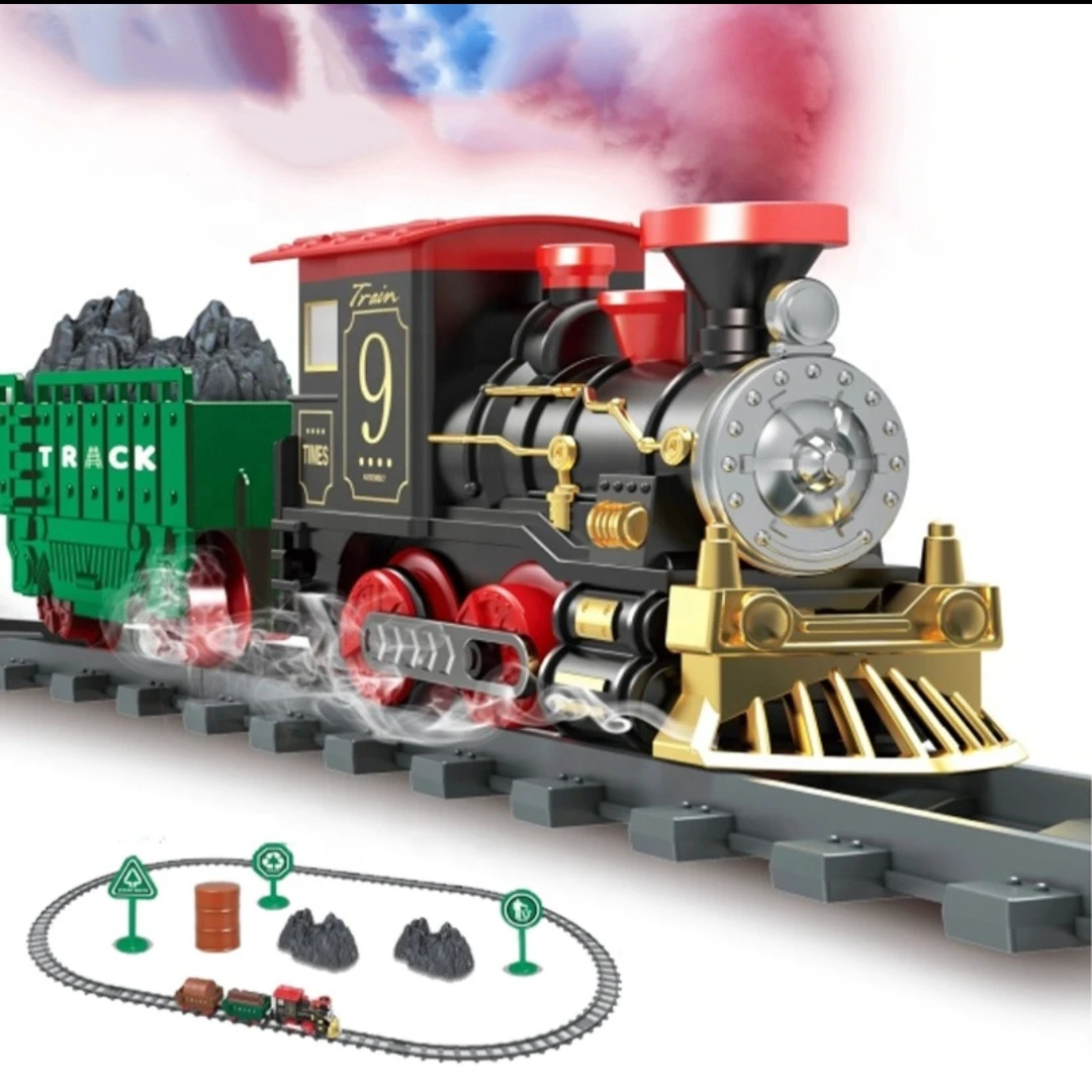 Retro Toy Train Set with Lights and Sounds - image 2