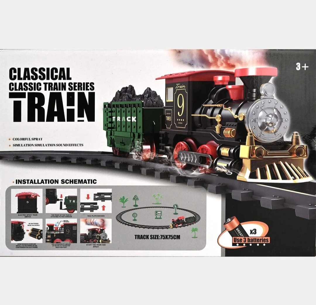 Retro Toy Train Set with Lights and Sounds - image 3