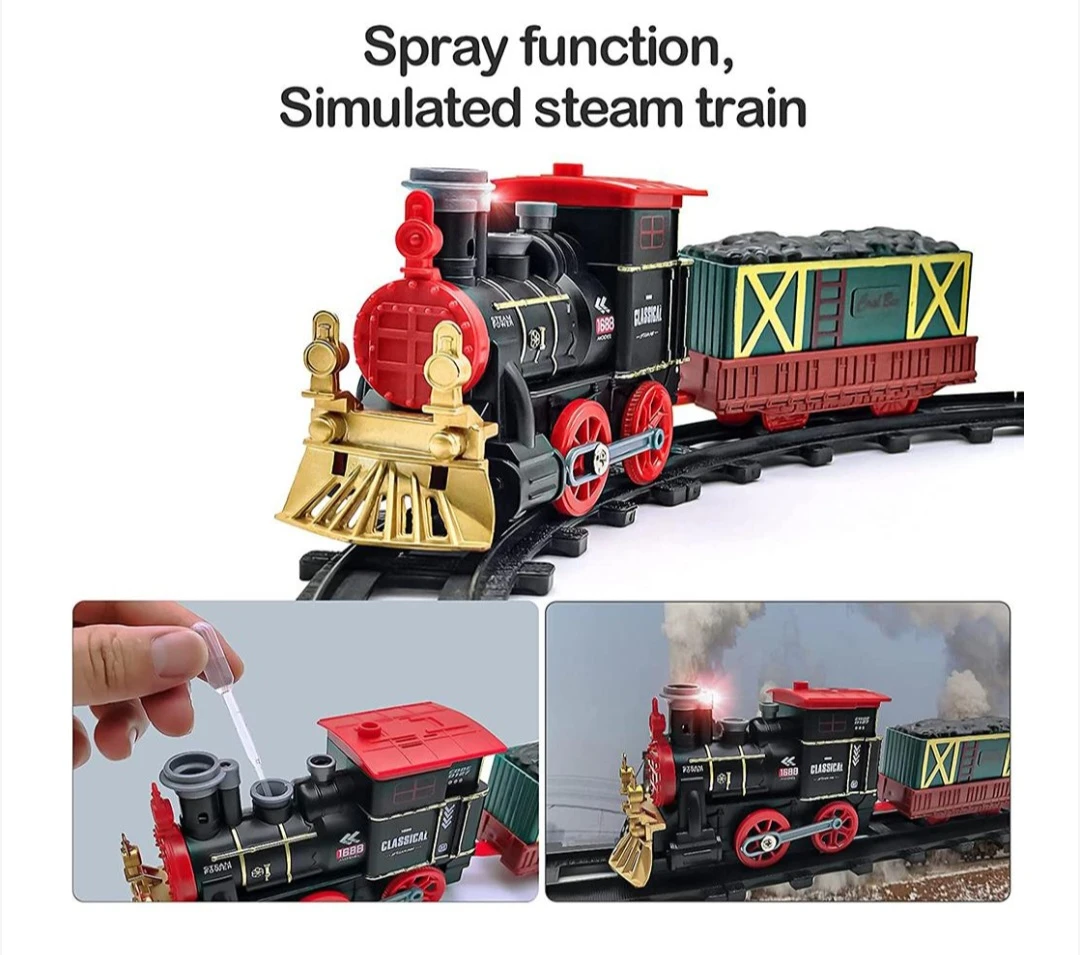 Retro Toy Train Set with Lights and Sounds - image 5