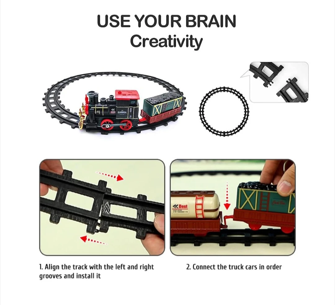 Retro Toy Train Set with Lights and Sounds - image 7