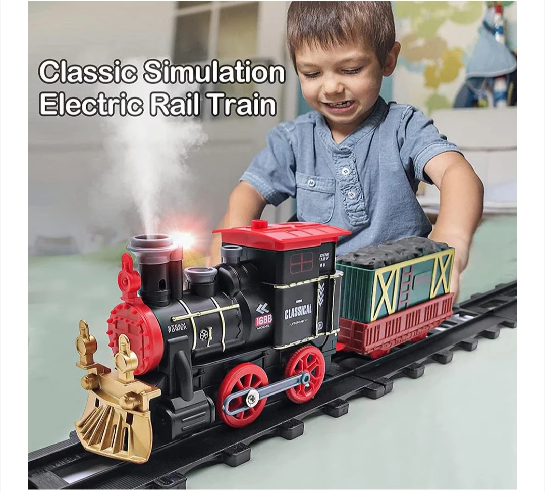Retro Toy Train Set with Lights and Sounds - image 6