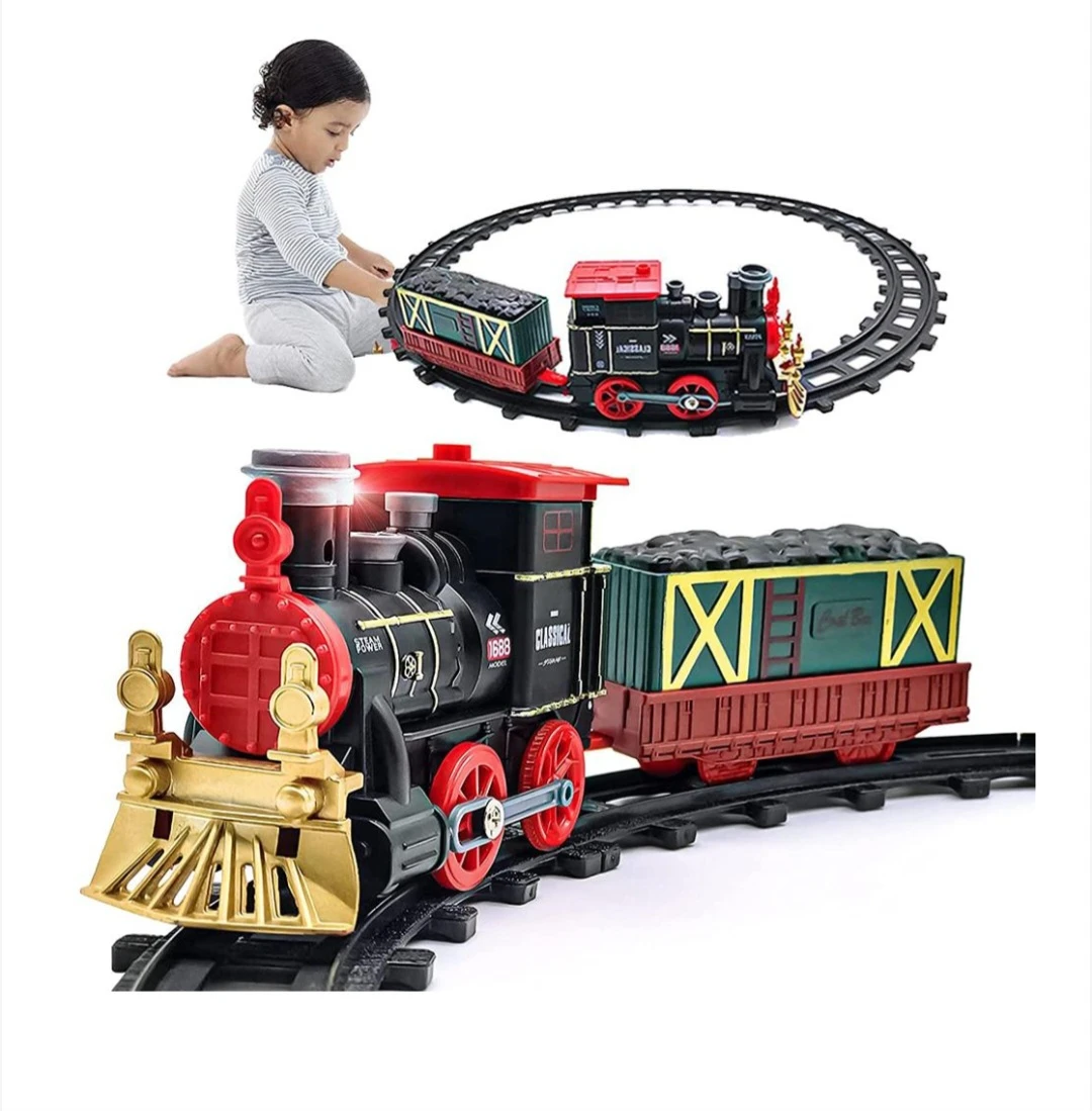 Retro Toy Train Set with Lights and Sounds - image 8