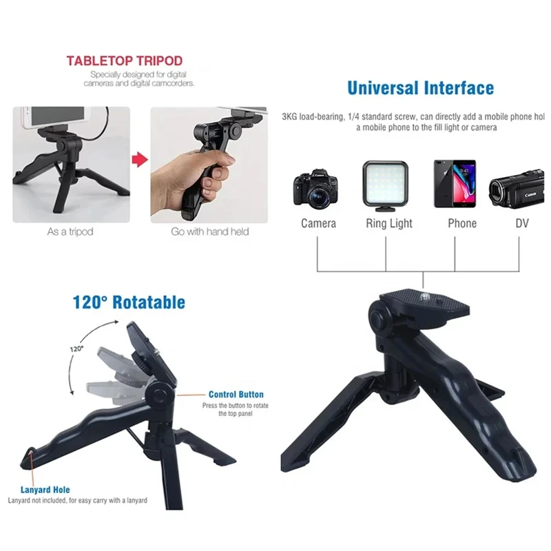 STTKGZD AY-49 Vlogging Kit with Tripod & LED Light - image 3