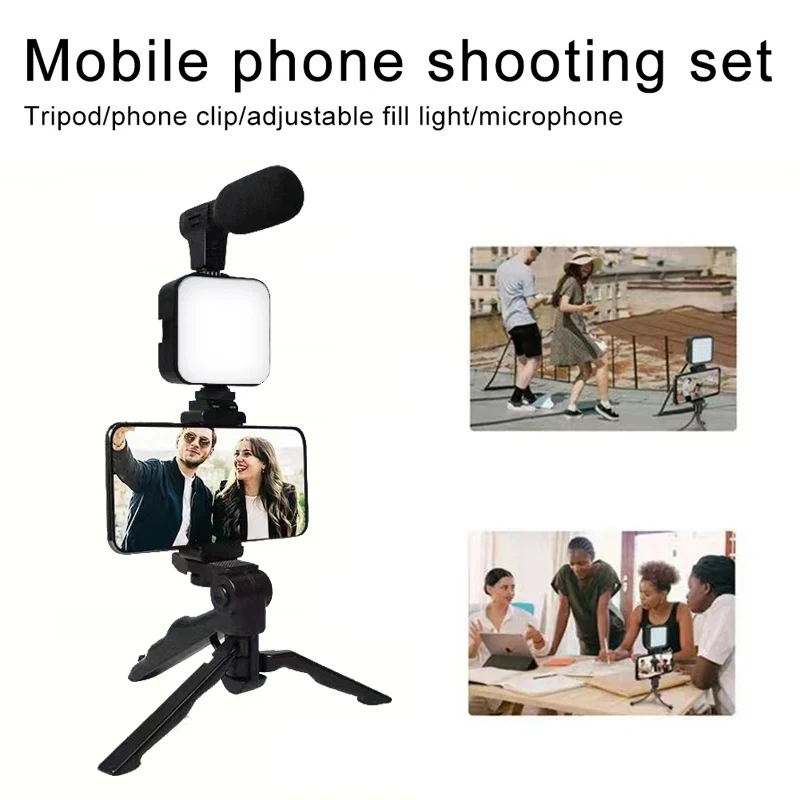 STTKGZD AY-49 Vlogging Kit with Tripod & LED Light - image 4