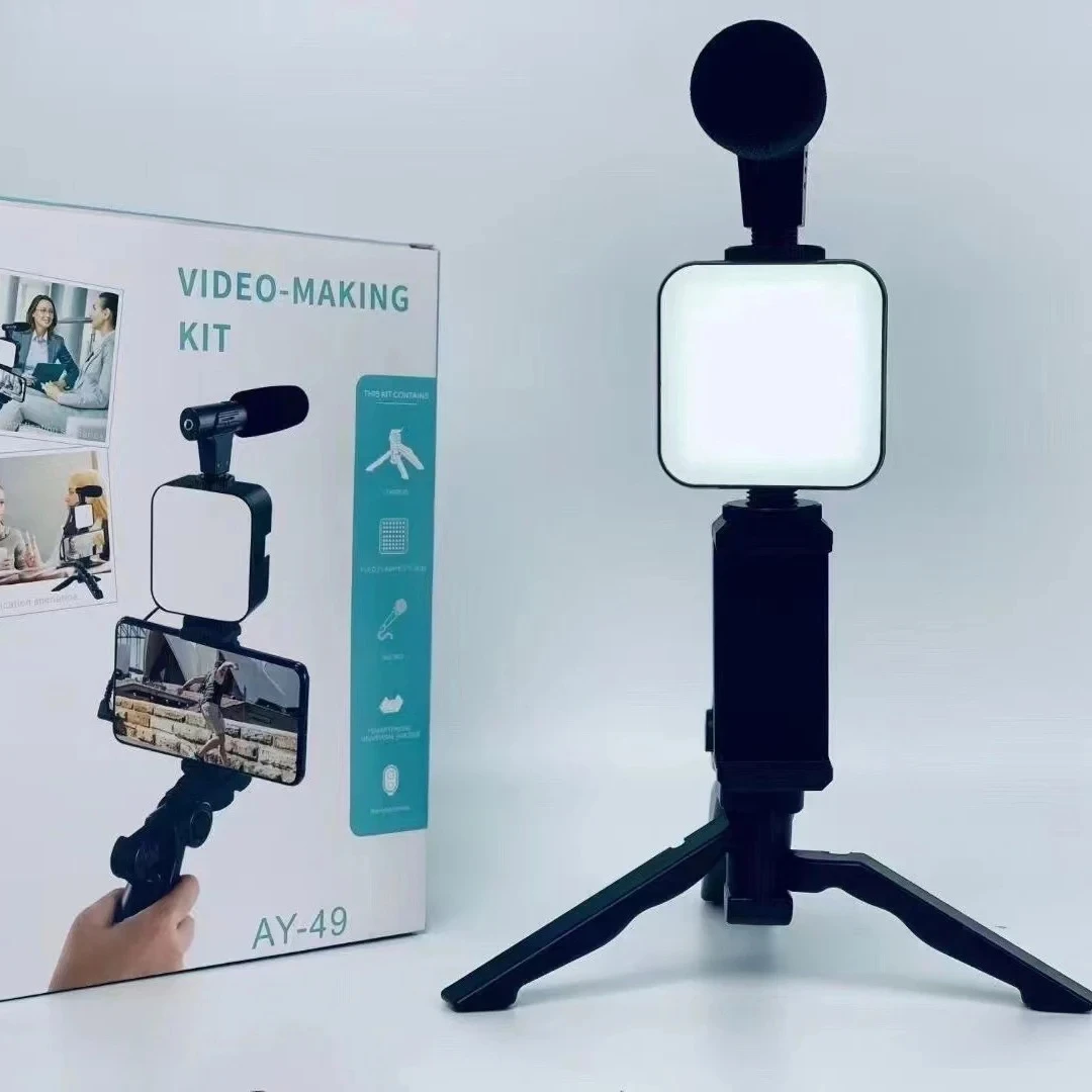 STTKGZD AY-49 Vlogging Kit with Tripod & LED Light - image 5