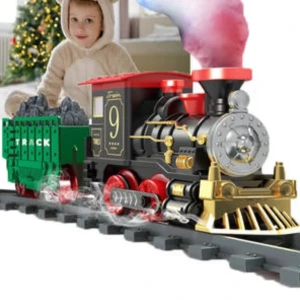 Retro Toy Train Set with Lights and Sounds