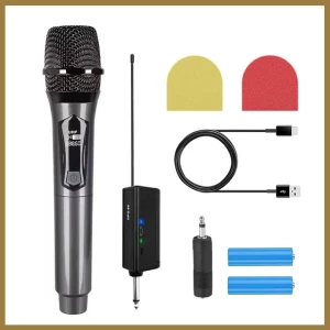 Generic Wireless Microphone Rechargeable Receiver UHF