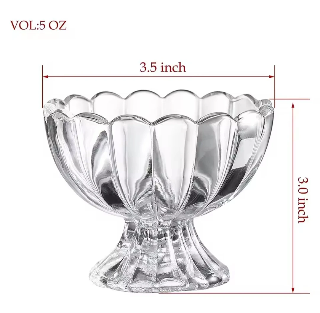 Generic Tulip Glass Dessert Bowls/Cups with Feet - image 5