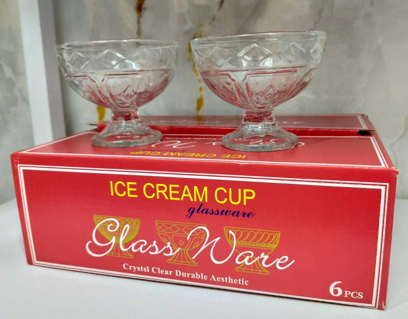 Generic Tulip Glass Dessert Bowls/Cups with Feet - image 1