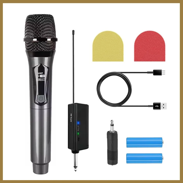 Generic Wireless Microphone Rechargeable Receiver UHF
